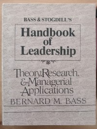 Image of HANDBOOK Of Leadership: Theory , Research, Application