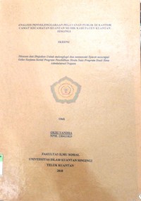 Image of ANALISIS PENYELENGGARAAN PELAYANAN PUBLIK DIKANTOR CAMA KECAMATAN KUANTAN TENGAH KABUPATEN KUANTAN SINGINGI