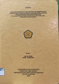 Image of ANALISIS PENGELOLAAN ANGGARAN PENDAFTARAN DAN BELANJA DESA (APBDes) DALAM MEWUJUDKAN TRANSPARANSI DAN AKUNTABILITAS (STUDI KASUS DI DESA TERATAK AIR HITAM KECAMATAN SENTAJO RAYA KABUPATEN KUANTAN SINGINGI)