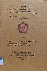 Image of TINJAUAN YURIDIS TINDAK PIDANA PENYALAHGUNAAN NARKOTIKA GOLONGAN 1 (Studi Kasus Putusan Nomor : 185/Pid.Sus/2019/PN Tlk)