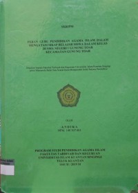 Image of PERAN GURU PENDIDIKAN AGAMA ISLAM DALAM MENGATASI SIKAP BELAJAR SISWA DALAM KELAS DI SMA NEGERI 1 GUNUNG TOAR KECAMATAN GUNUNG TOAR