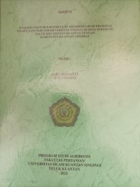 Image of ANALISIS FAKTOR-FAKTOR YANNG MEMPENGARUHI PRODUKSI USAHA TANI PADI SAWAH VARIETAS UNGGUL DI DESA SEBERANG TALUK KECAMATAN KUANTAN TENGAH KABUPATEN KUANTAN SINGINGI