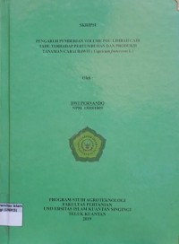 Image of PENGARUH PEMBERIAN VOLUME POC LIMBAH CAIR TAHU TERHADAP PERTUMBUHAN DAN PRODUKSI TANAMAN CABAI RAWIT (Capsicum frutescens L.)