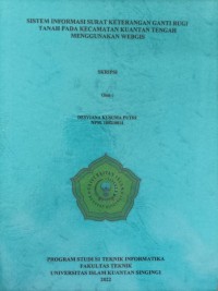 Image of SISTEM INFORMASI SURAT KETERANGAN GANTI RUGI TANAH PADA KECAMATAN KUANTAN TENGAH MENGGUNAKAN WEBGIS