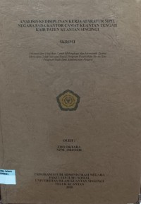 Image of ANALISIS KEDISIPLINAN KERJA APARATUR SIPIL NEGARA KANTOR CAMAT KUANTAN TENGAH KABUPATEN KUANTAN SINGINGI