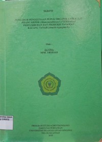 Image of PENGARUH PENGGUNAAN PUPUK ORGANIK CAIR KULIT PISANG KEPOK (MUSA PARADISIACA L.) TERHADAP 
PERTUMBUHAN DAN PRODUKSI TANAMAN KACANG TANAH (ARACHIS HYPOGAEA L)