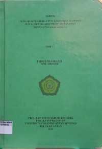 Image of PENGARUH PEMBERIAN PUPUK KOTORAN AYAM DAN PUPUK TSP TERHADAP PRODUKSI TANAMAN MENTIMUN (Cucumis sativus L.)