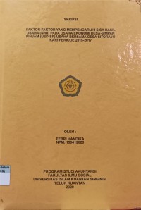 Image of FAKTOR-FAKTOR YANG MEMPENGARUHI SISA HASIL USAHA (SHU-SP) USAHA BERSAMA DESA SITORAJO KARI PERIODE 2015-2017