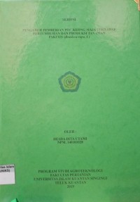 Image of PENGARUH PEMBERIAN POC KEONG MAJA TERHADAP PERTUMBUHAN DAN PRODUKSI TANAMAN PAKCOY (Brasicca rapa L.)