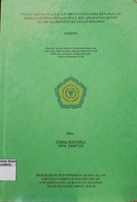 Image of USAHA ORANG TUA DALAM MENAGGULANGI KENAKALAN REMAJA DI DESA PEBAUN HULU KECAMATAN MUDIK 
KABUPATEN KUANTAN SINGINGI