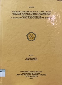 Image of PENGARUH AKUNTABILITAS PENGELOLAAN ALOKASI DANA DESA, KEBIJAKAN DESA DAN KELEMBAGAAN DESA TERHADAP KESEJAHTERAAN MASYARAKAT (STUDI KASUS PADA DESA DI KECAMATAN BENAI KABUPATEN KUANTAN SINGINGI)