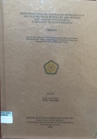 Image of PARTISIPASI MASYARAKAT DALAM PEMBANGUNAN JALAN SEMENISASI DESA MUARO SENTAJO KECAMATAN SENTAJO RAYA KABUPATEN KUANTAN SINGINGI