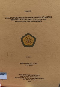Image of ANALISIS PENERAPAN SISTEM AKUNTANSI KEUANGAN PEMERINTAH PADA CAMAT HULU KUANTAN KABUPATEN KUANTAN SINGINGI