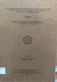 Image of ANALISIS FUNGSI PERMUSYAWARATAN DESA (BPD) DI DESA TALONTAM BENAI KABUPATEN KUANTAN SINGINGI