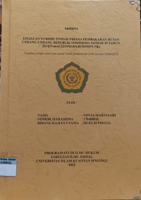 Image of TINJAUAN YURIDIS TINDAK PIDANA PEMBAKARAN HUTAN UNDANG-UNDANG REPUBLIK INDONESIA NOMOR 39 TAHUN 2014(Nomor:225/Pid.B/LH/2019/PN.Tlk)