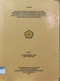 Image of ANALISIS PENGELOLAAN KEUANGAN DESA BERDASARKAN ASAS TRANSPARAN , AKUNTABEL, PARTISIPATIF, TERTIB DAN DISIPLIN ANGGARAN (STUDI KASUS DI DESA PULAU BINJAI KECAMATAN KUANTAN MUDIK KABUPATEN KUANTAN SINGINGI)