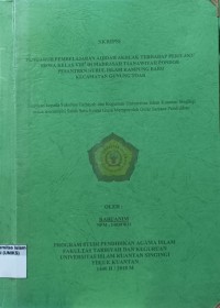Image of PENGARUH PEMBELAJARAN AQIDAH AKHLAK TERHADAP PERILAKU SISWA KELAS VIII DI MADRASAH SANAWIYAH PONDOK
PESANTREN NURUL ISLAM KAMPUNG BARU KECAMATAN GUNUNG TOAR