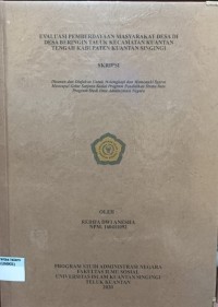 Image of EVALUASI PEMBERDAYAAN MASYARAKAT DESA DI DESA BERINGIN TALUK KECAMATAN KUANTAN TENGAH KABUPATEN KUANTAN SINGINGI