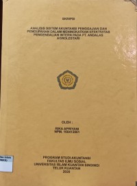 Image of ANALISIS SISTEM AKUNTANSI PENGGAJIAN DAN PENGUPAHAN DALAM MENINGKATKAN EFEKTIVITAS PENGENDALIAN INTERN PADA PT. ANDALAS AGROLESTARI