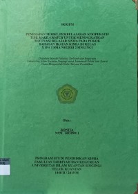 Image of PENERAPAN MODEL PEMBELAJARAN KOOPERATIF TIPE MAKE A MATCH UNTUK MENINGKATKAN MOTIVASI BELAJAR SISWA PADA POKOK BAHASAN IKATAN KIMIA DI KELAS X IPA 1 SMA NEGERI 2 SINGINGI