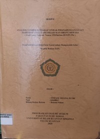 Image of ANALISIS YURIDIS TERHADAP TINDAK PIDANA PENGANIAYAAN TERHADAP ANAK YANG DILAKUKAN ORANG DEWASA ( Studi kasus Putusan Nomor 199/Pid.Sus.2019/PN Pbr )