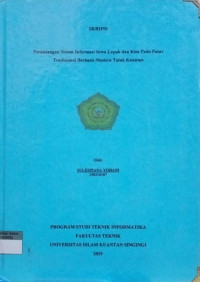 Image of PERANCANGAN SISTEM INFORMASI SEWA LAPAK DAN KIOS PADA PASAR TRADISIONAL BERBASIS MODERN TELUK KUANTAN