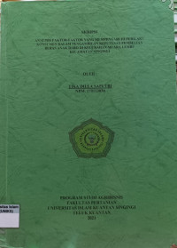 Image of ANALISIS FAKTOR-FAKTOR YANG MEMPENGARUHI PERILAKU KONSUMEN DALAM PENGAMBILAN KEPUTUSAN PEMBELIAN BERAS ANAK DARO DI KELURAHAN MUARA LEMBU KECAMATAN SINGINGI