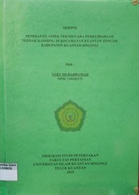 Image of PENERAPAN ASPEK TEKNIS CARA PEMELIHARAAN TERNAK KAMBING DI KECAMATAN KUANTAN TENGAH KABUPATEN KUANTAN SINGINGI