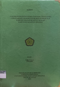 Image of ANALISIS PENDAPATAN USAHA TANI PADI UNGGUL PADA LAHAN SAWAH TADAH HUJAN DI DESA BANDAR ALAI KARI KECAMATAN KUANTAN TENGAH KABUPATEN KUANTAN SINGINGI