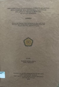 Image of IMPLEMENTASI TUGAS BADAN PERMUSYAWARATAN DESA PERIODE 2014-2019 DI DESA TALONTAM KECAMATAN BENAI KABUPATEN KUANTAN SINGINGI