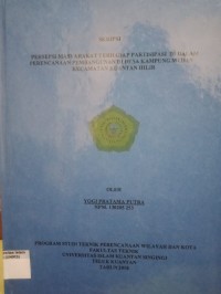 Image of PERSEPSI MASYARAKAT TERHADAP PARTISIPASI DI DALAM PERENCANAAN PEMBANGUNAN DI DESA KAMPUNG MEDAN
KECAMATAN KUANTAN HILIR