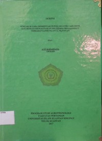 Image of PENGARUH CARA FERMENTASI PUPUK ORGANIK CAIR URINE SAPI DENGAN MENGGUNAKAN Ca,Mg dan pH