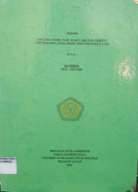 Image of ANALISIS USAHA TAHU DI KECAMATAN CERENTI (STUDI KASUS) PADA HOME INDUSRTI SURYA TAHU