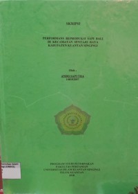Image of PERFORMANS REPRODUKSI SAPI BALI DI KECAMATAN SENTAJO RAYA KABUPATEN KUANTAN SINGINGI