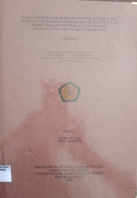 Image of EVALUASI PERATURAN BUPATI NOMOR 12  TAHUN 2012 TENTANG PENERTIBAN TERNAK DAN HEWAN PENULAR RABIES DI KABUPATEN KUANTAN SINGINGI