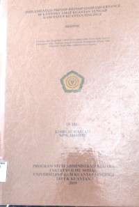 Image of IMPLEMENTASI PRINSIP-PRINSIP GOOD GOVERNANCE DI KANTOR CAPAT KUANTAN TENGAH KABUPATEN KUANTAN SINGINGI