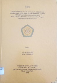 Image of ANALISIS PENGELOLAAN ANGGARAN PENDAPATAN DAN BELANJA DESA (APBDes) DALAM MEWUJUDKAN TRASPARANSI DAN AKUNTABILOTAS (STUDI KASUS DI DESA PAUH ANGIT KECAMATAN PANGEAN KABUPATEN KUANTAN SINGINGI)
