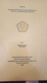 Image of ANALISIS SISTEM AKUNTANSI PENJUALAN PADA CV. ZAMZAM HONDA MOTOR