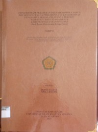 Image of IMPLEMENTASI PERATURAN DAERAH NOMOR 9 TAHUN 2009 TENTANG USAHA DIPERKEBUNAN DI KANTOR DINAS PENANAMAN MODAL, PELAYANAN TERPADU SATU PINTU DAN TENAGA KERJA KABUPATEN KUANTAN SINGINGI