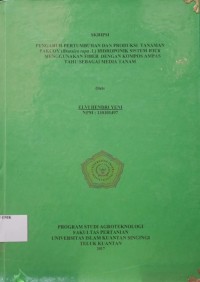 Image of PENGARUH PERTUMBUHAN DAN PRODUKSI TANAMAN PAKCOY (Brassica Rapa .L) HIDROPONIK SISTEM WICK MENGGUNAKAN FIBER DENGAN KOMPOS AMPAS TAHU SEBAGAI MEDIA TANAM