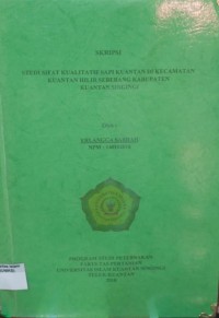 Image of STUDI SIFAT KUALITATIF SAPI KUANTAN DI KECAMATAN KUANTAN HILIR SEBERANG KABUPATEN KUANTAN SINGINGI