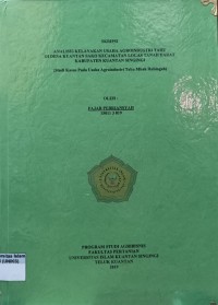 Image of ANALISIS KELAYAKAN USAHA USAHA AGROINDUSTRI TAHU DI DESA KUANTAN SAKO KECAMATAN LOGAS TANAH DARAT KABUPATEN KUANTAN SINGINGI (STUDI KASUS PADA USAHA AGRIINDUSTRI TAHU MBAK RABINGAH)
