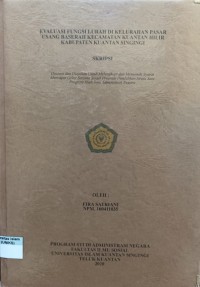 Image of EVALUASI FUNGSI LURAH DI KELURAHAN PASAR USANG BASERAH KECAMATAN KUANTAN HILIR KABUPATEN KUANTAN SINGINGI