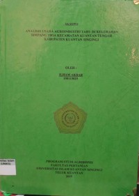 Image of ANALISIS USAHA AKROINDUSTRI TAHU DI SIMPANG TIGA KECAMATAN KUANTAN TENGAH KABUPATEN KUANTAN SINGINGI