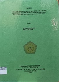 Image of ANALISIS PENDAPATAN PETANI JERUK SIAM PADA KELOMPOK TANI LIMAU DESA SEBERANG TALUK HILIR KECAMATAN KUANTAN TENGAH