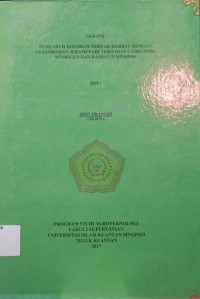 Image of PENGARUH KOTORAN TERNAK KERBAU DENGAN PENAMBAHAN JERAMI PADI TERHADAP C-ORGANIK, NITROGEN DAN RASIO C/N KOMPOS