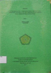 Image of UJI BERBAGAI POC TERHADAP PERTUMBUHAN DAN PRODUKSI TANAMAN SELADA MERAH (Lactuca sativa .L) PADA HIDROPONIK SISTEM WICK