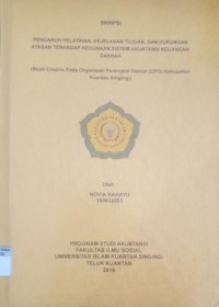 Image of PENGARUH PELATIHAN, KEJELASAN TUJUAN, DAN DUKUNGAN ATASAN TERHADAP KEGUNAAN SISTEM AKUNTANSI KEUANGAN DAERAH (STUDI EMPIRIS PADA ORGANISASI PERANGKAT DAERAH (OPD) KABUPATEN KUANTAN SINGINGI)