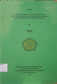 Image of UJI BERBAGAI MEDIA TANAM ORGANIK PADA HIDROPONIK SISTEM WICK TERHADAP PERTUMBUHAN DAN PRODUKSI SELADA MERAH (Red Lettuce)