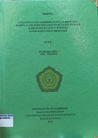 Image of ANALISIS USAHA AGROINDUSTRI KUE BROWNIES DI DESA LUAR PARIT KECAMATAN KUANTAN TENGAH KABUPATEN KUANTAN SINGINGI (STUDI KASUS JIHAN BROWNIES)